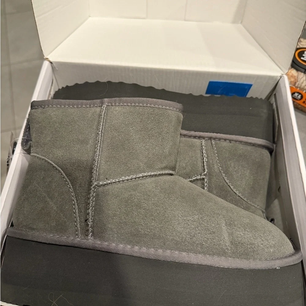 Women's Gray Platform Ankle Boots